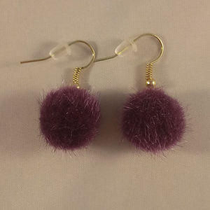 Kristy's Jewels Jewelry - Gold Purple Fuzzy Ball Earrings Hypoallergenic Hks Kristy's Jewels Jewelry - Gold Purple Fuzzy Ball Earrings Hypoallergenic Hks